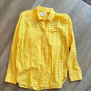 J. Crew Yellow Eyelet Casual Shirt